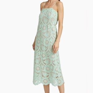 Hunter Bell Carrie Crocheted Sheath Mint Green Lace Midi Dress New